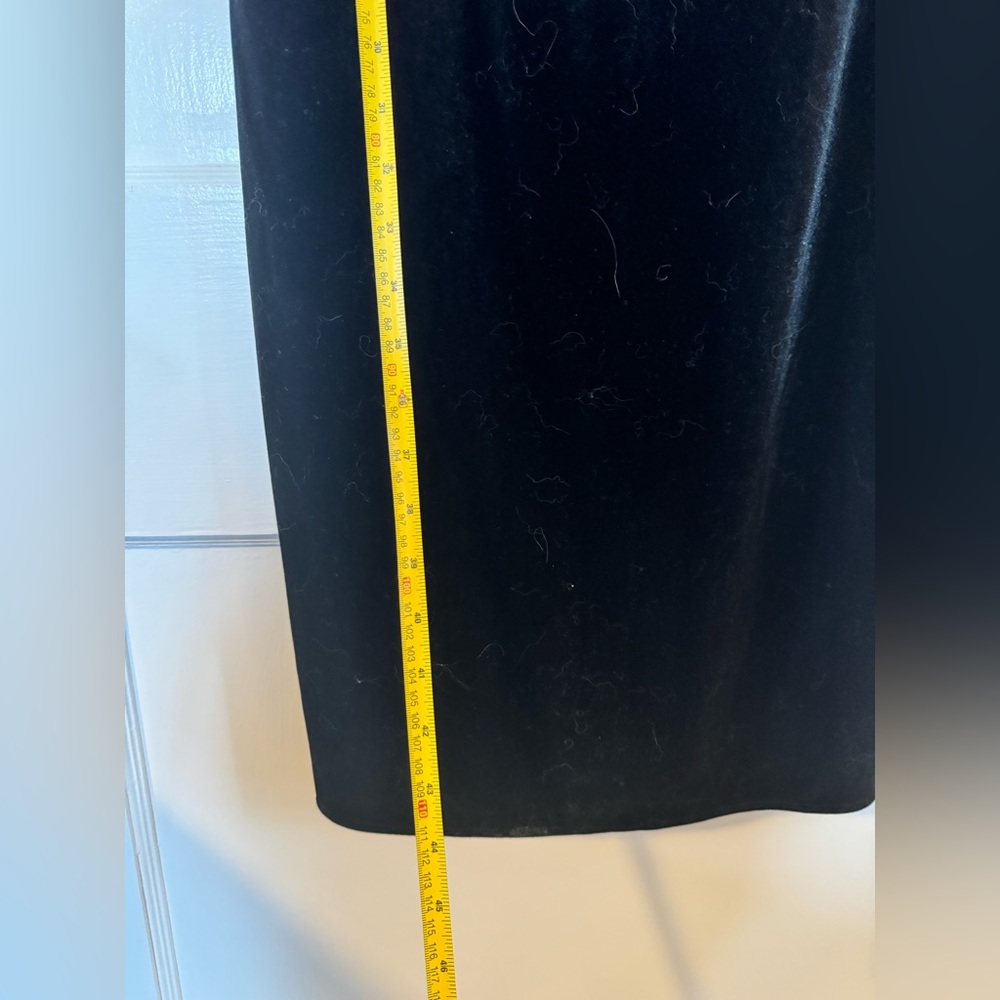 NWT Nine West Black Velvet Midi Slip Dress - Picture 7 of 11